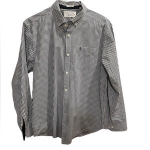 Original Penguin Black & White Checkered Gingham Button Down Shirt